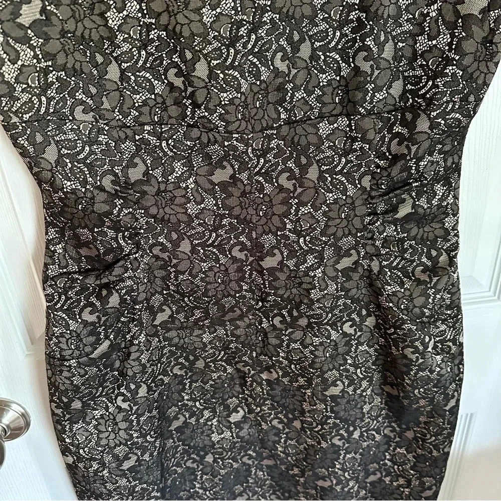 Jessica H Cocktail Sleeveless Black Floral Lace Dress Size 12 - Picture 5 of 13